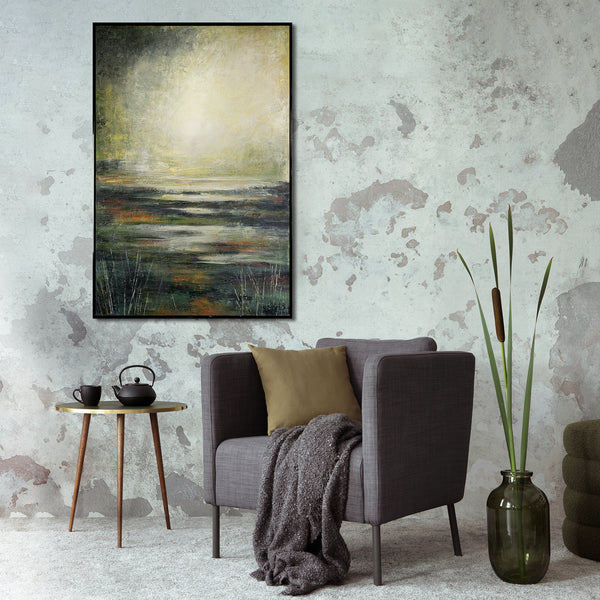 luminous paint glow in the dark artwork with a black frame
