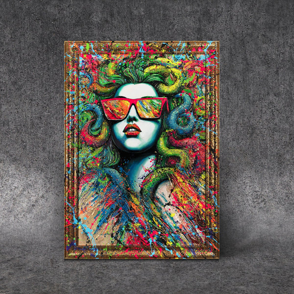 Obraz „Meduza w neonie” – portret w stylu pop-artu z elementami street artu