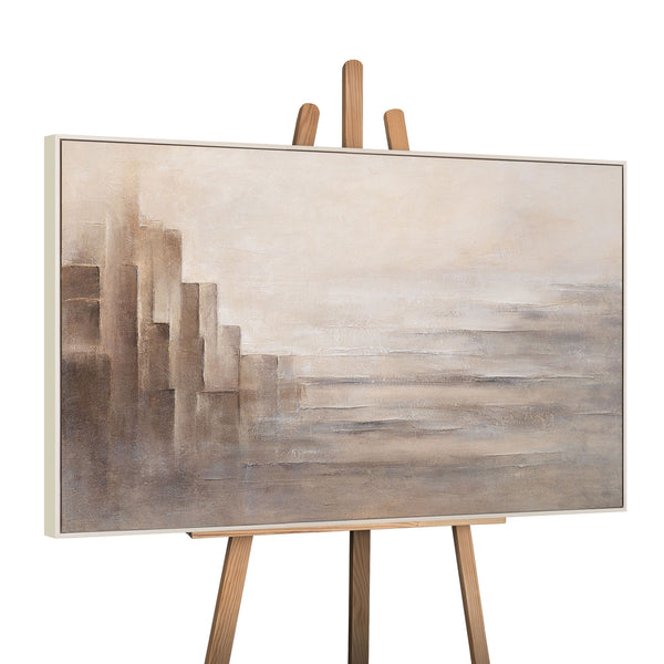 Obraz „Granice iluzji” – współczesne abstrakcyjne płótno z motywem architektonicznym