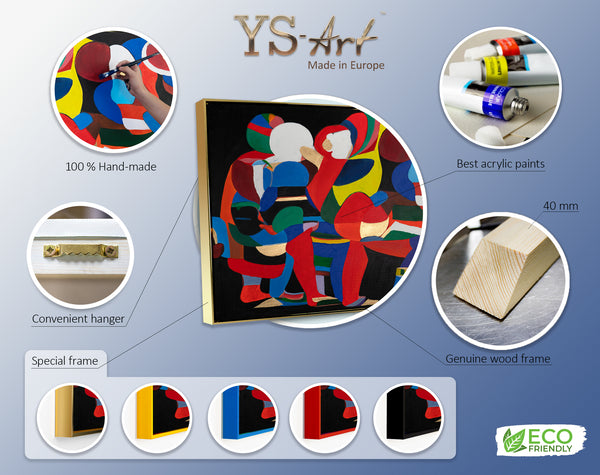 Infographic of art painting Dancing colors and shapes