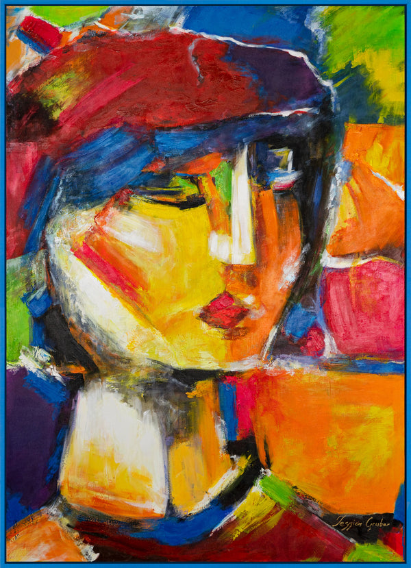 Obraz „Spojrzenie w kolorze” — abstrakcyjny portret w stylu modernistycznym