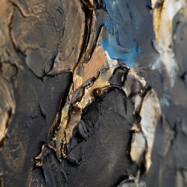 Obraz „Głębia mineralna” — abstrakcja w naturalnej palecie barw z akcentem na fakturę