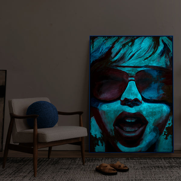 Obraz „Jasne emocje” — fluorescencyjny portret w stylu neonowym
