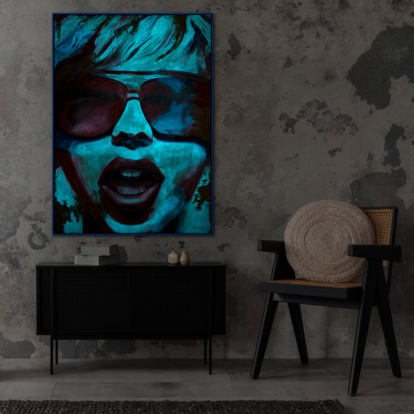 Obraz „Jasne emocje” — fluorescencyjny portret w stylu neonowym
