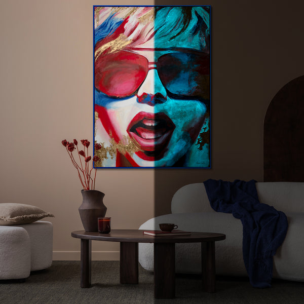 Obraz „Jasne emocje” — fluorescencyjny portret w stylu neonowym
