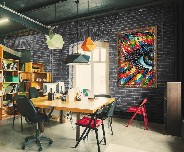 Obraz „Spojrzenie do środka” – abstrakcyjne oko w stylu street artu
