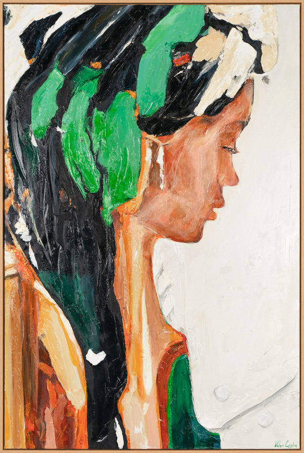 Obraz „Tajemniczy profil” — abstrakcyjny portret w nasyconych barwach